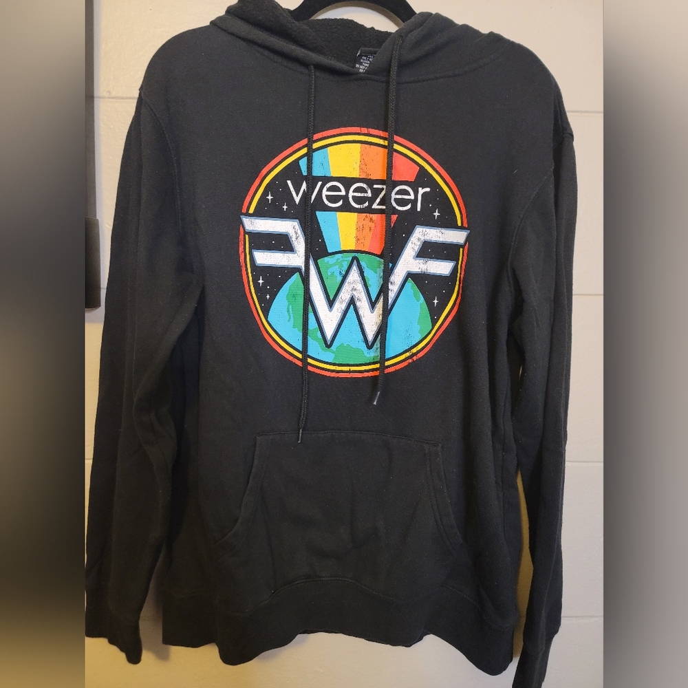 Weezer Black Hoodie with Colorful Logo